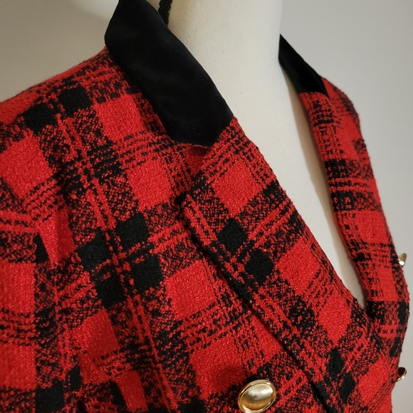 Charter Club Red/Black Blazer - Picture 1 of 6